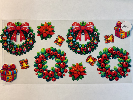 64C - Christmas Wreath - UV DTF