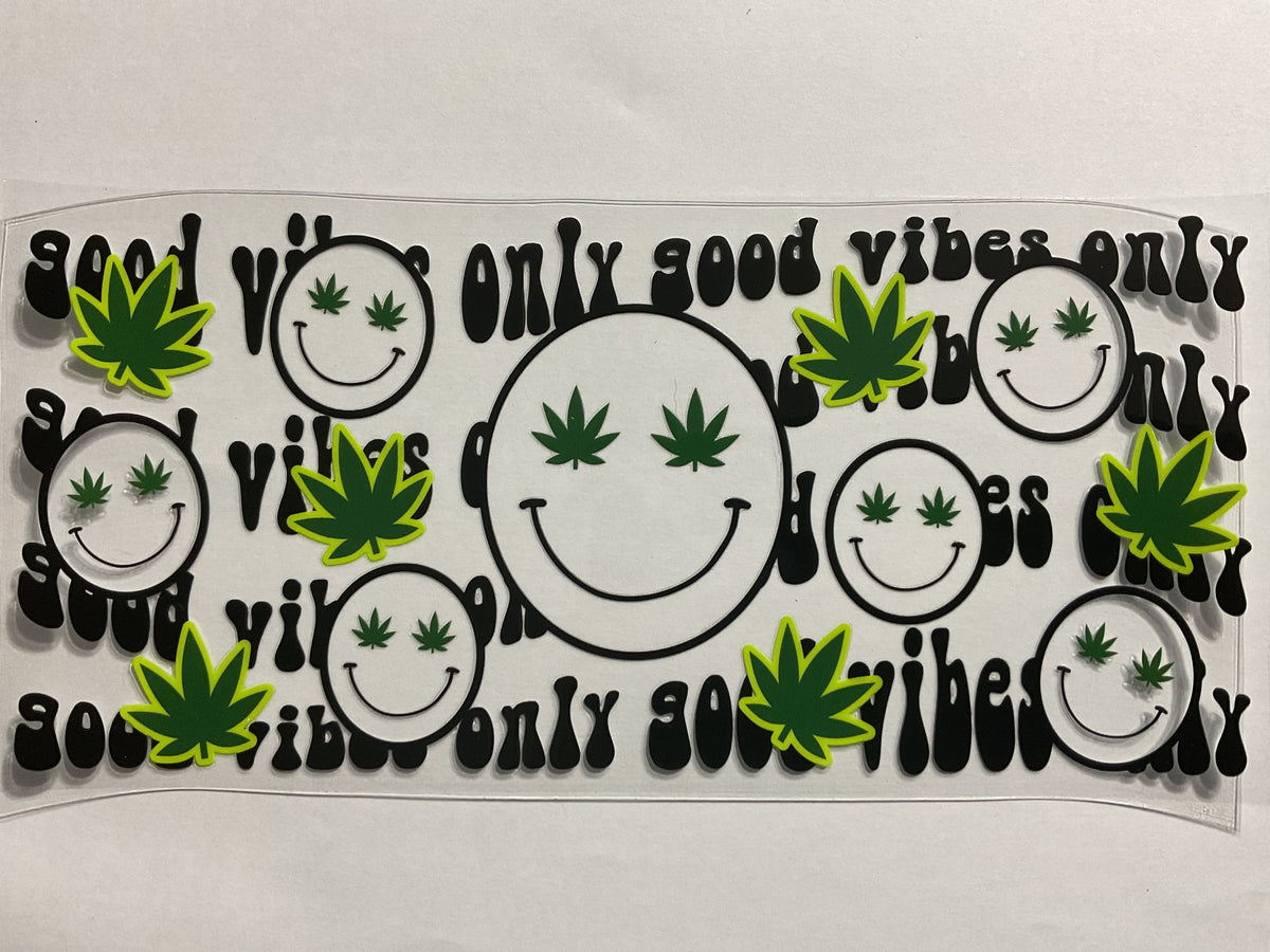 Only Good Vibes Happy Flower Smiley - UV DTF