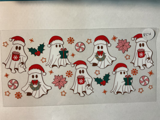 85H - Ghosts in Santa Hats - UV DTF