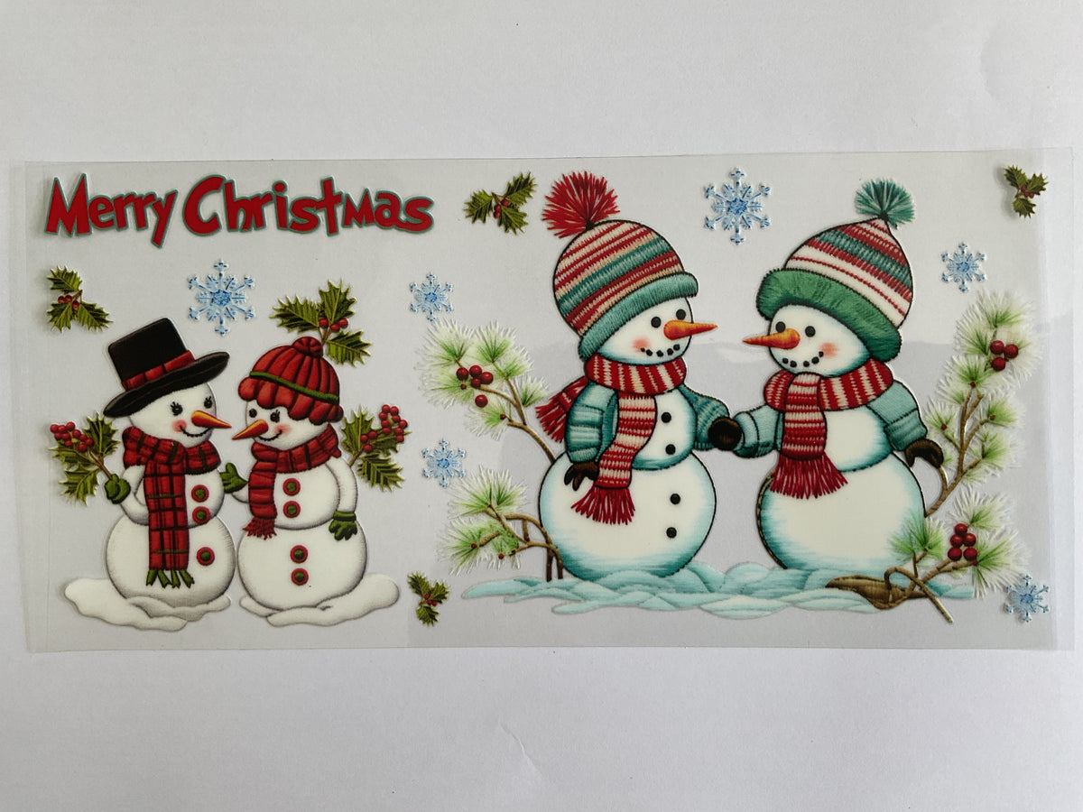 91C - Christmas Snowmen - Tumbler Wrap