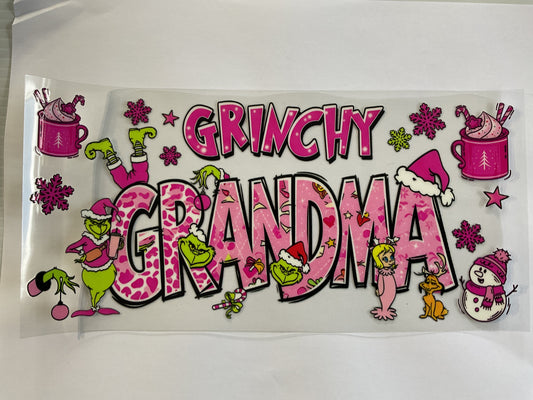 Christmas Grinchy Grandma - UV DTF