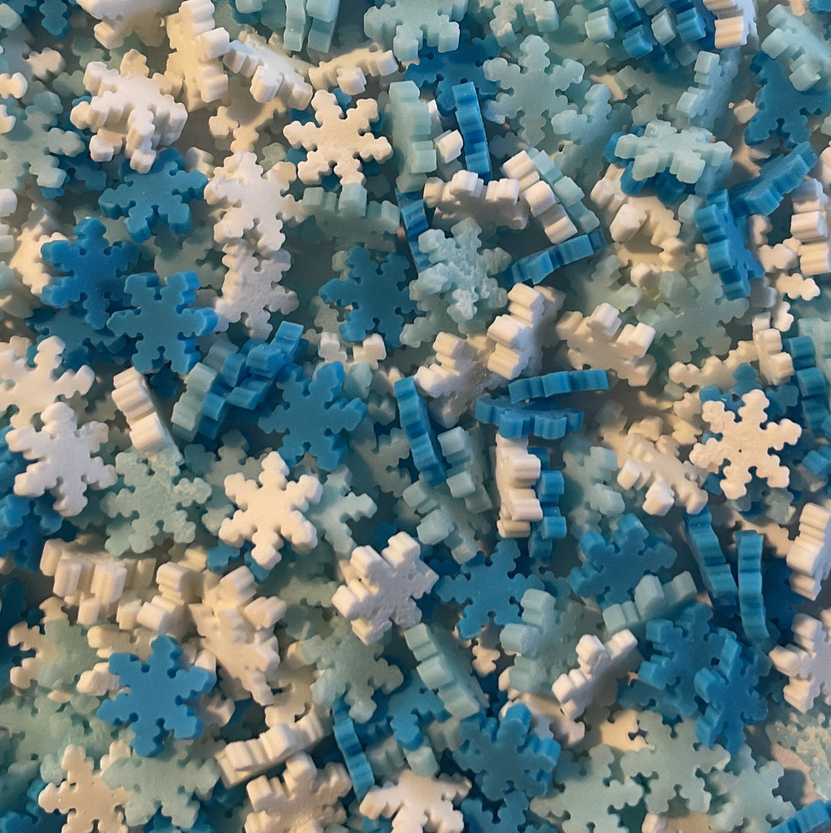 Christmas Blue White Snowflakes - Clay Shapes
