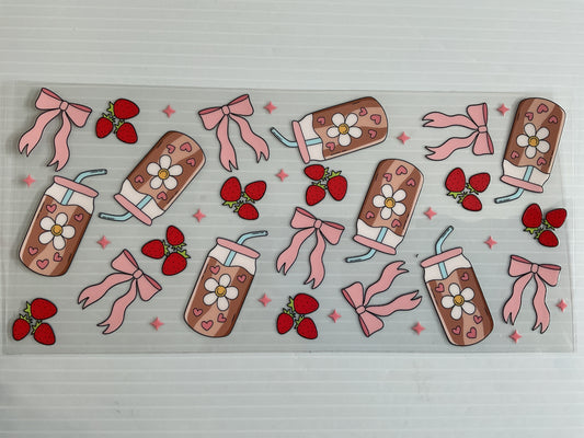 Drink Tumblers with Flowers And Strawberries