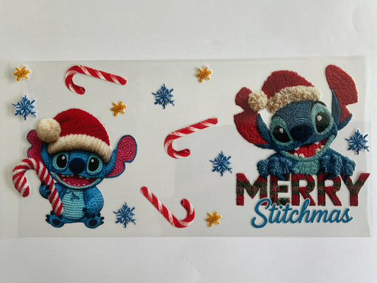80C - Blue Guy Fuzzy Christmas - Tumbler Wrap