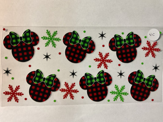 4C - Mouse Girl Red Green Checker - UV DTF