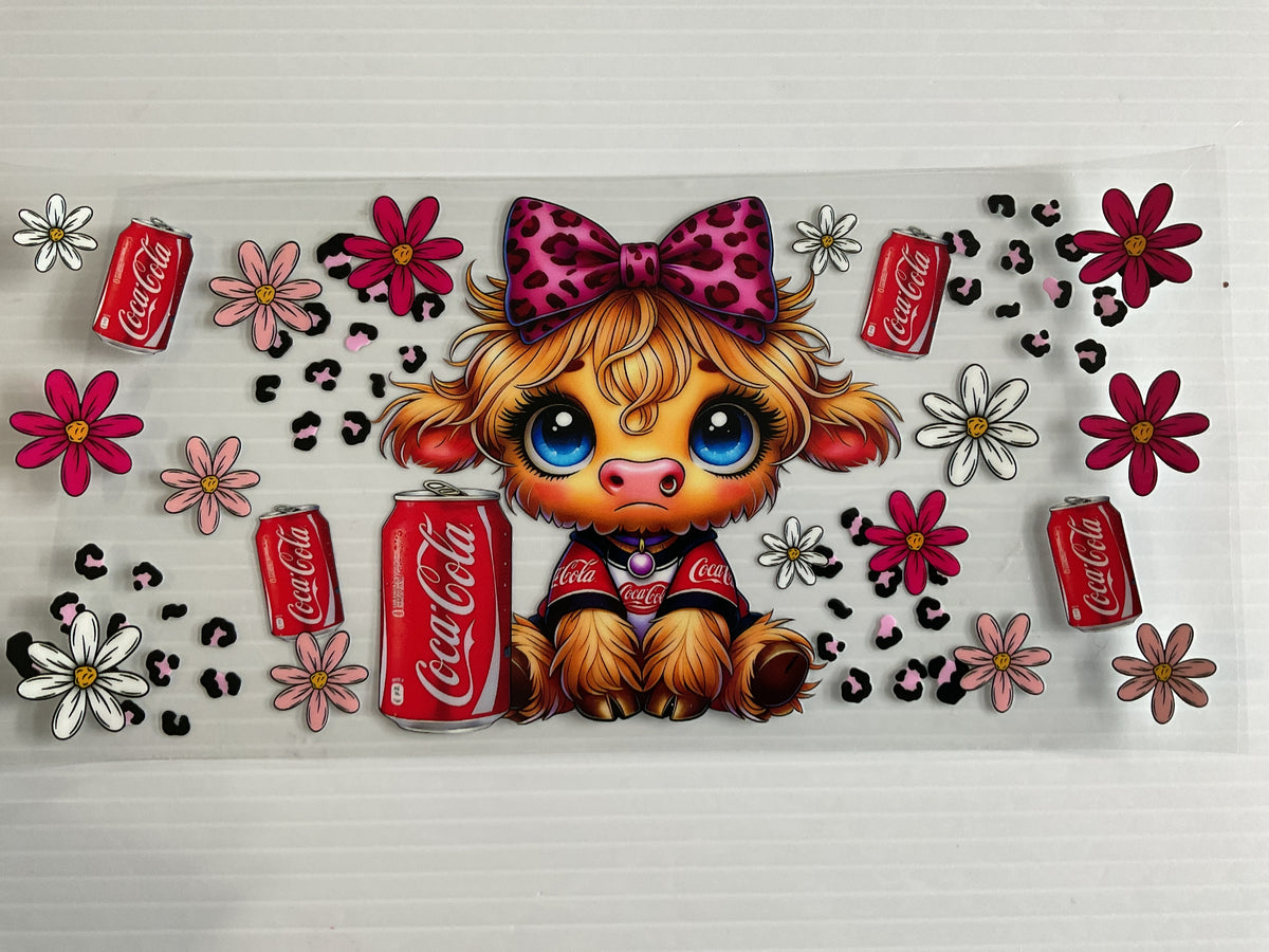 Cola Cow Pink Leopard Ribbon - UV DTF