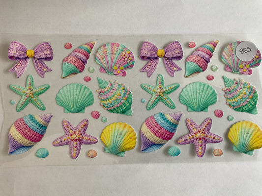 #885 - Summer Crochet Beach Elements - UV DTF