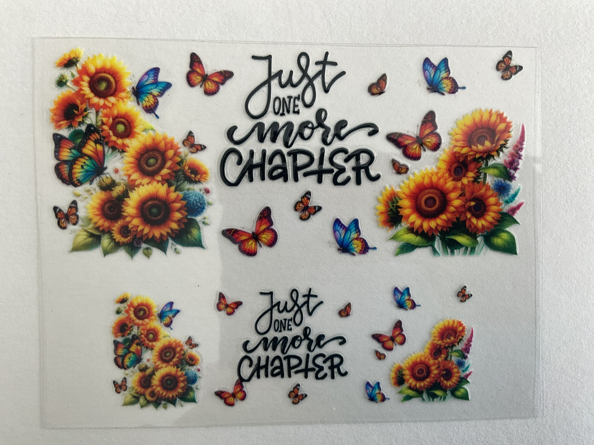 Books Just One More Chapter Sunflowers - Tumbler Keychain Wrap