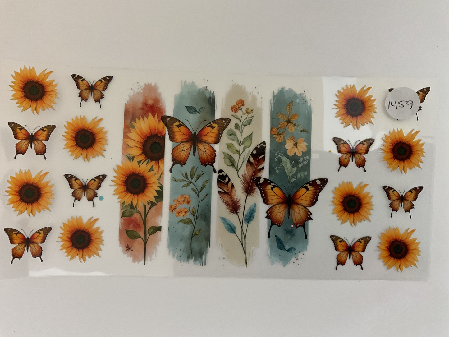 #1459 - Sunflower Butterflies - UV DTF
