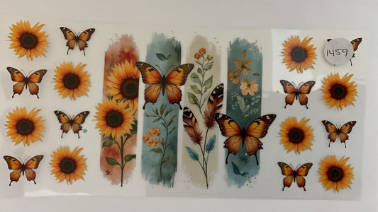 #1459 - Sunflower Butterflies - UV DTF