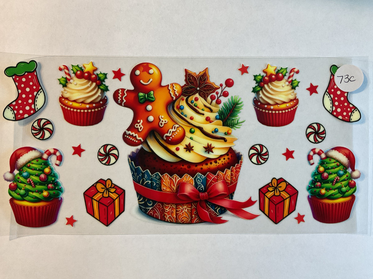 73C - Christmas Cupcakes - UV DTF