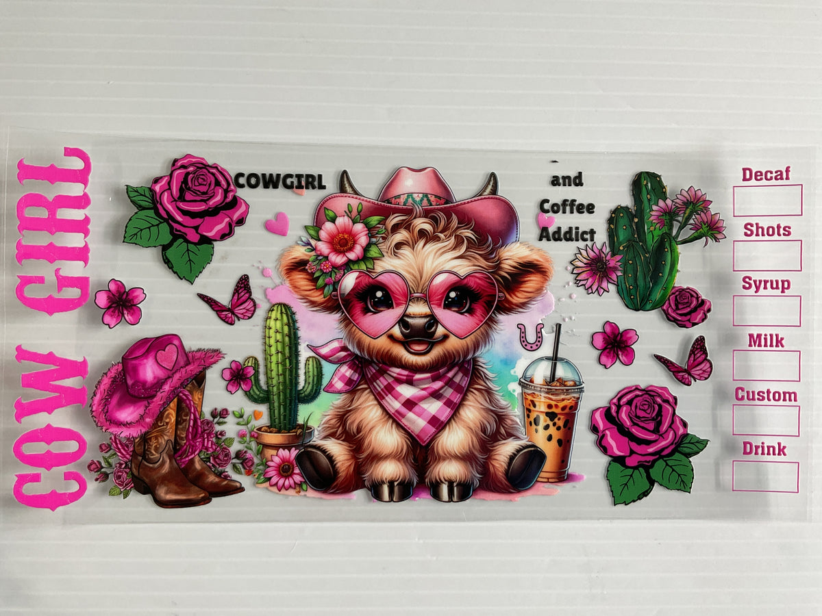 Coffee Addict Cow Girl