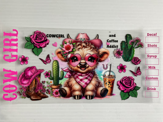 Coffee Addict Cow Girl