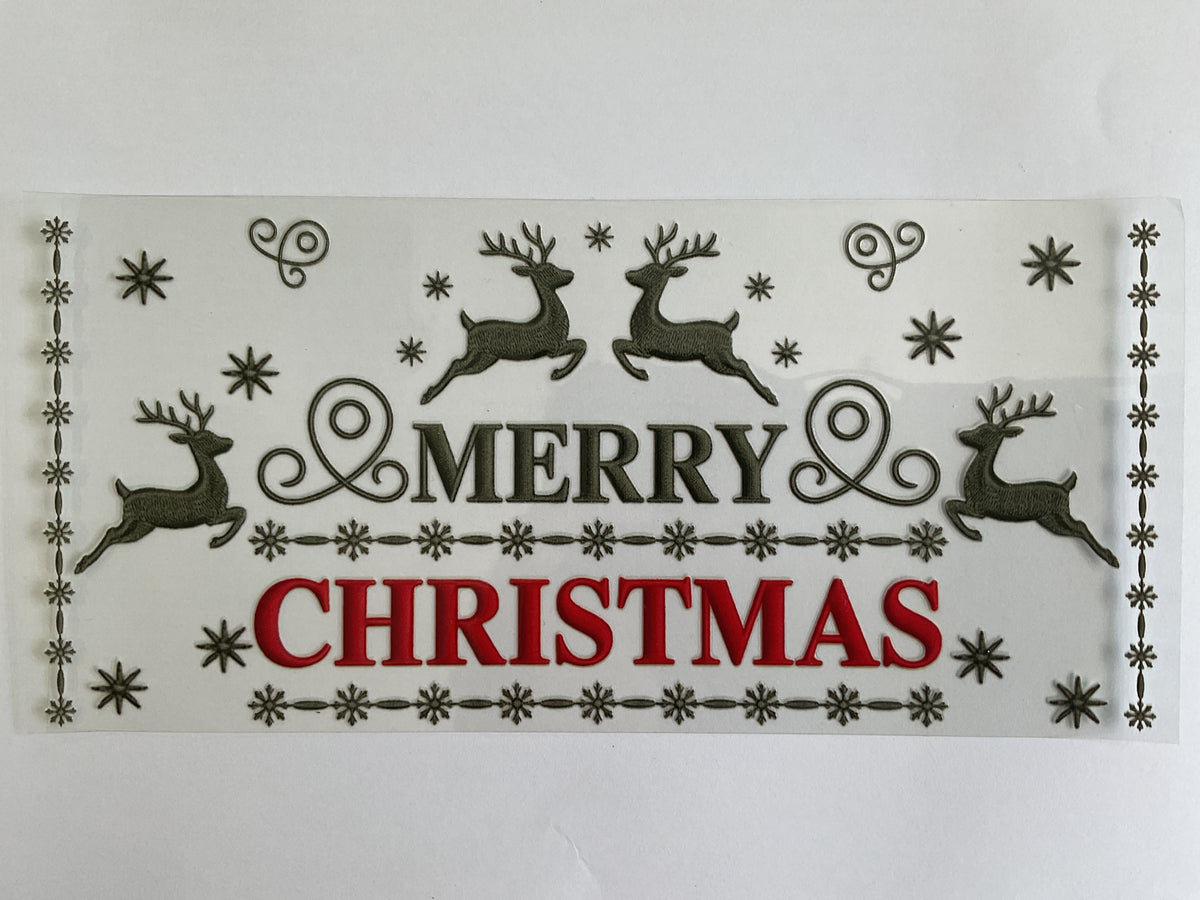 11C - Merry Christmas Reindeer - Tumbler Wrap