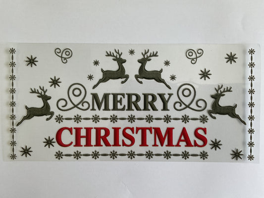11C - Merry Christmas Reindeer - Tumbler Wrap