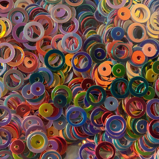 Rings Metallic Multicolor Mix - Glitter Shapes
