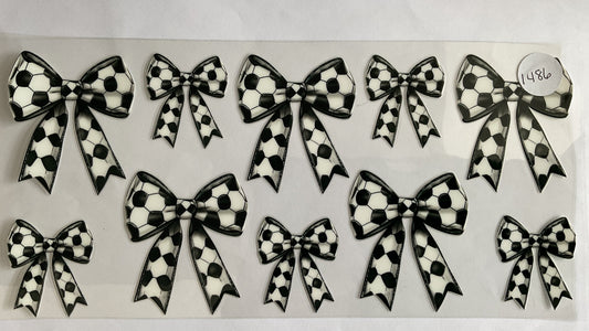 #1486 - Soccer Bows - UV DTF