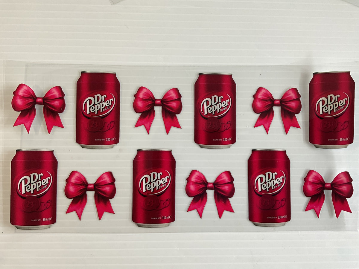 Dr P Cans with Red Ribbons