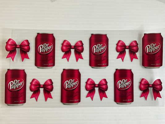 Dr P Cans with Red Ribbons