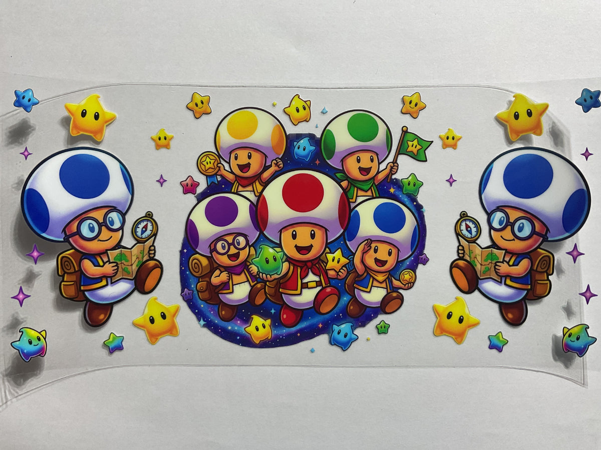 Game Mario Mushrooms - UV DTF Tumbler Wrap