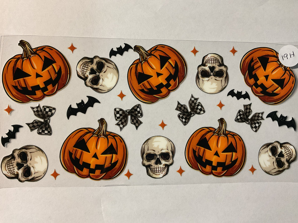 19H - Skulls & Pumpkins  - UV DTF