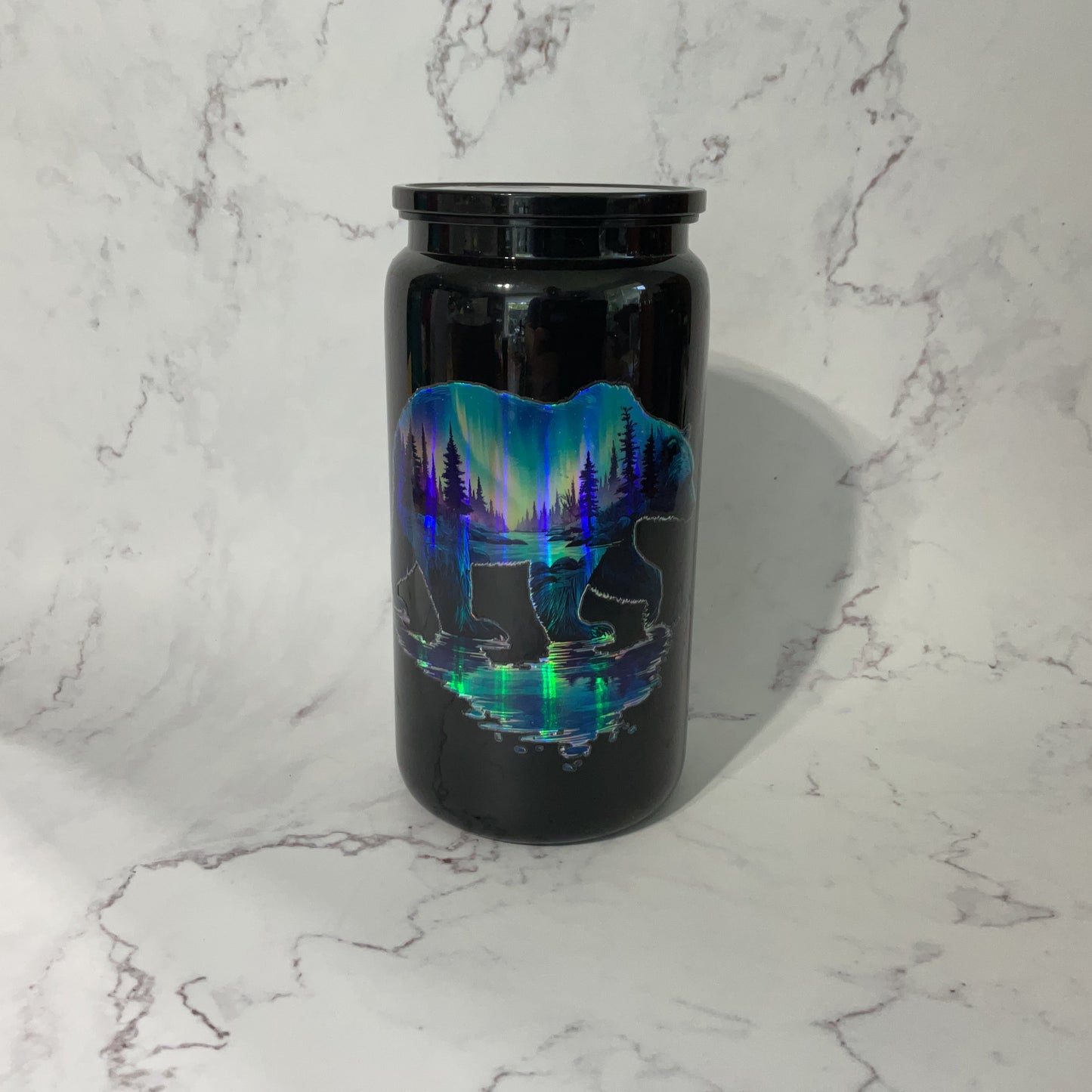 16oz Holographic Bear Lake View Tumbler