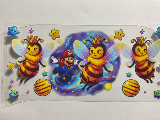 Game Mario Bee - UV DTF Tumbler Wrap