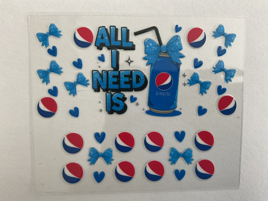 All I Need is Pepsi - Tumbler Keychain Wrap