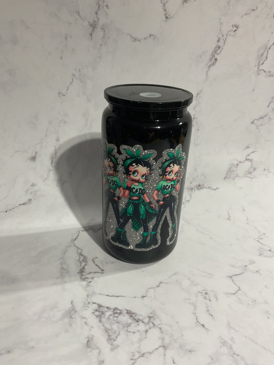 16oz Glitter Betty ACDC - Black Premade NON-Snow Globe Tumbler