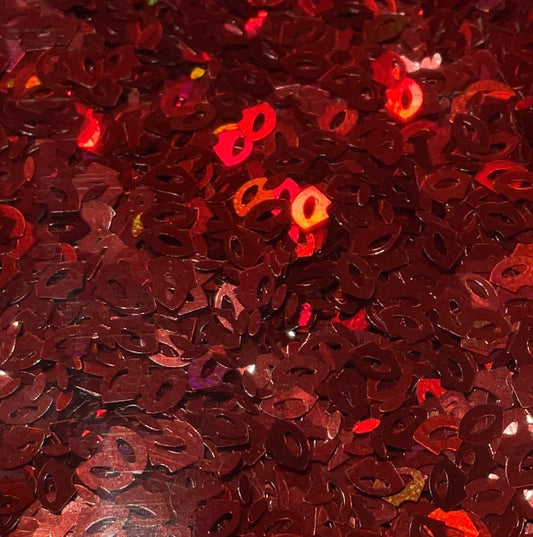 Red Holographic Lips - Glitter Shapes