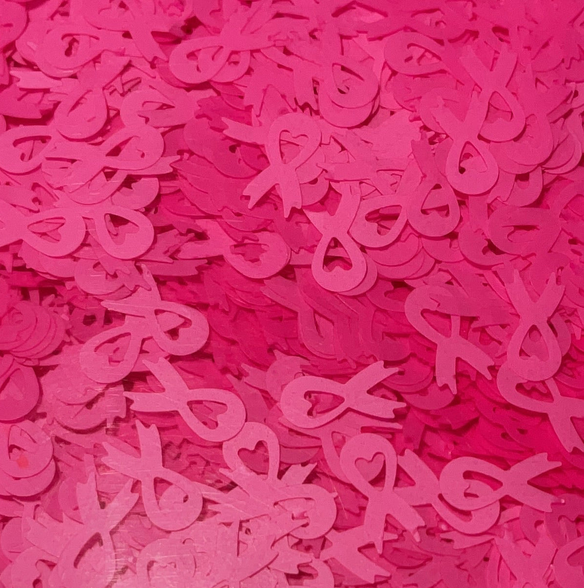 Pink Cancer Support Ribbons - Glitter Shapes