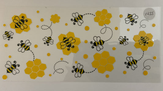 #1455 - Honeycomb Bees - UV DTF