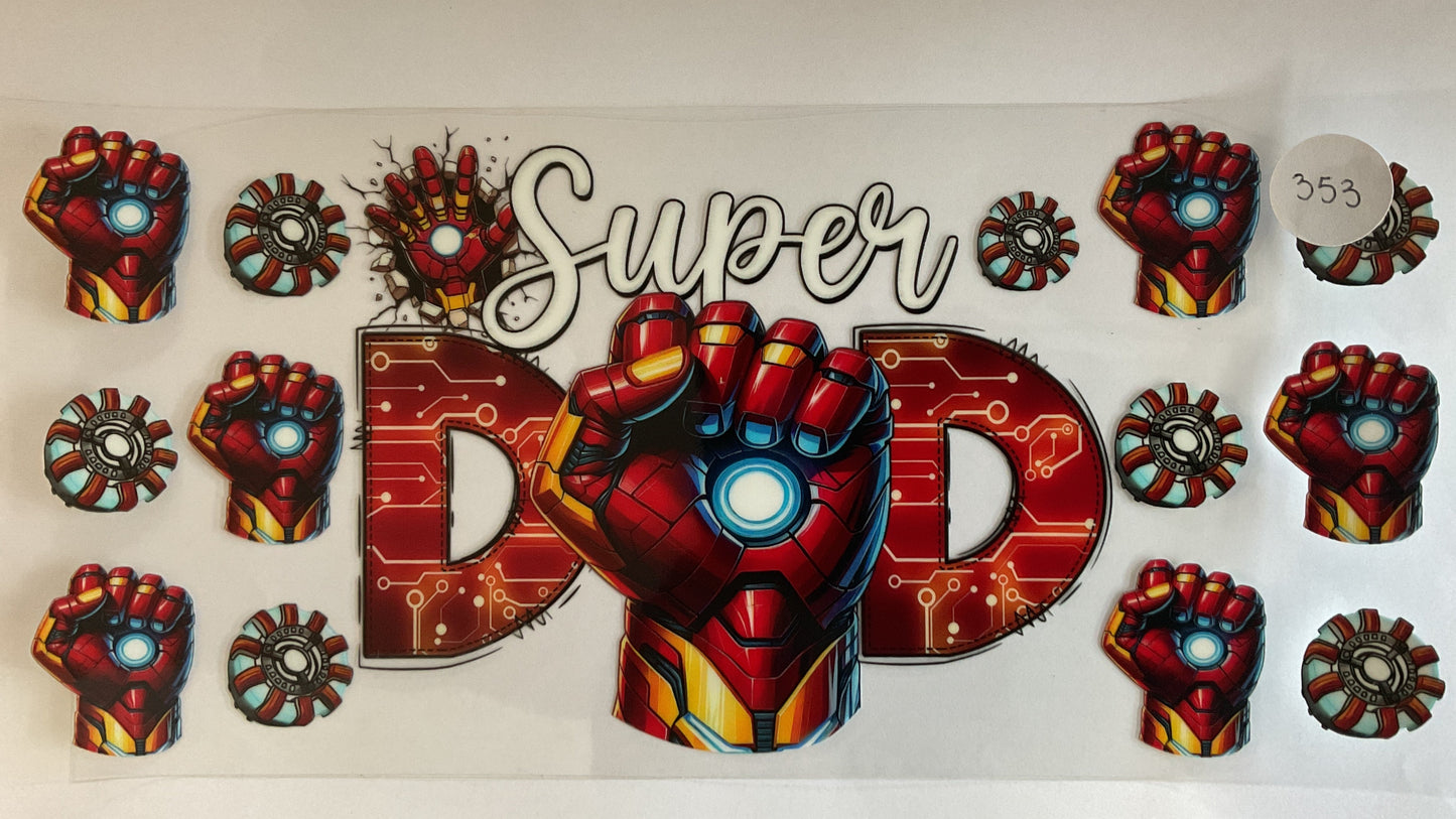 #353 - Super Dad - UV DTF Tumbler Wraps