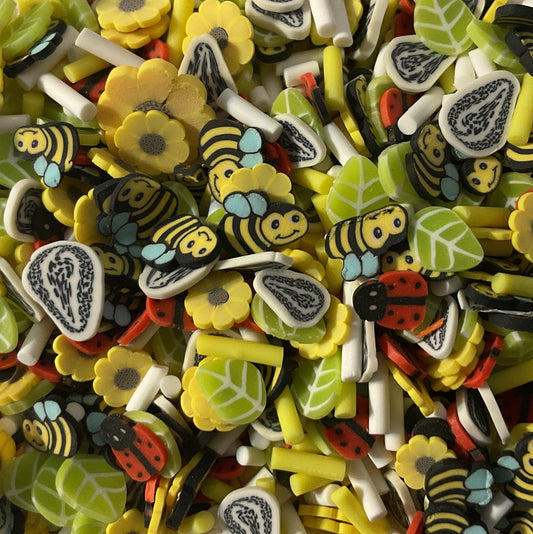Sunflowers Leaves Bees Ladybugs - Clay Shapes