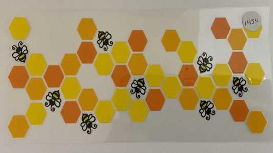 #1454 - Honeycomb Bees - UV DTF