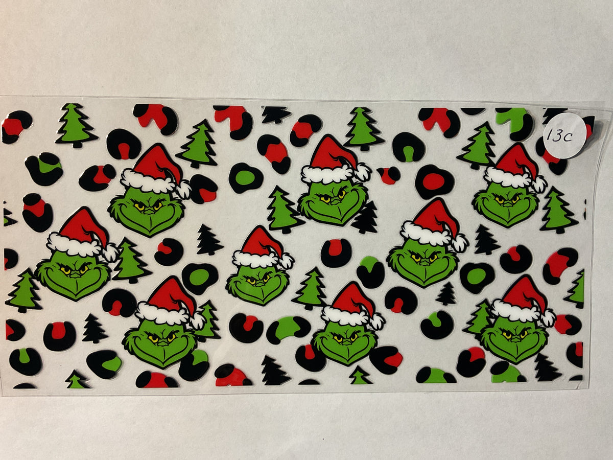 13C - Green Guy Leopard Christmas - Tumbler Wrap
