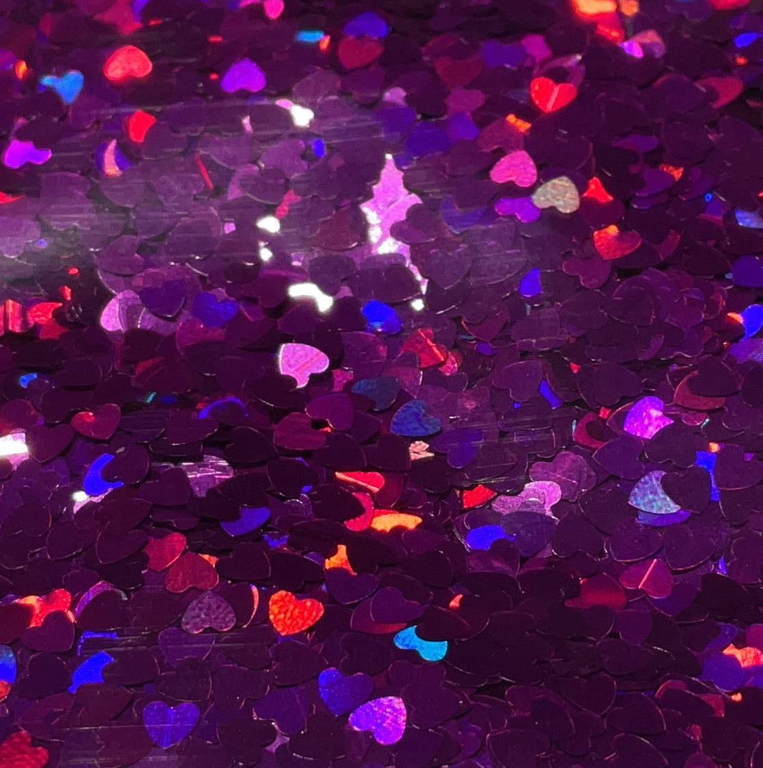 Pink Magenta Holographic Mini Hearts - Glitter Shapes