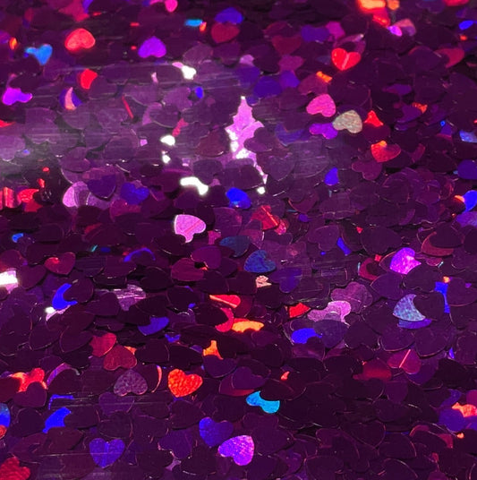 Hearts Pink Mini Magenta Holographic- Glitter Shapes