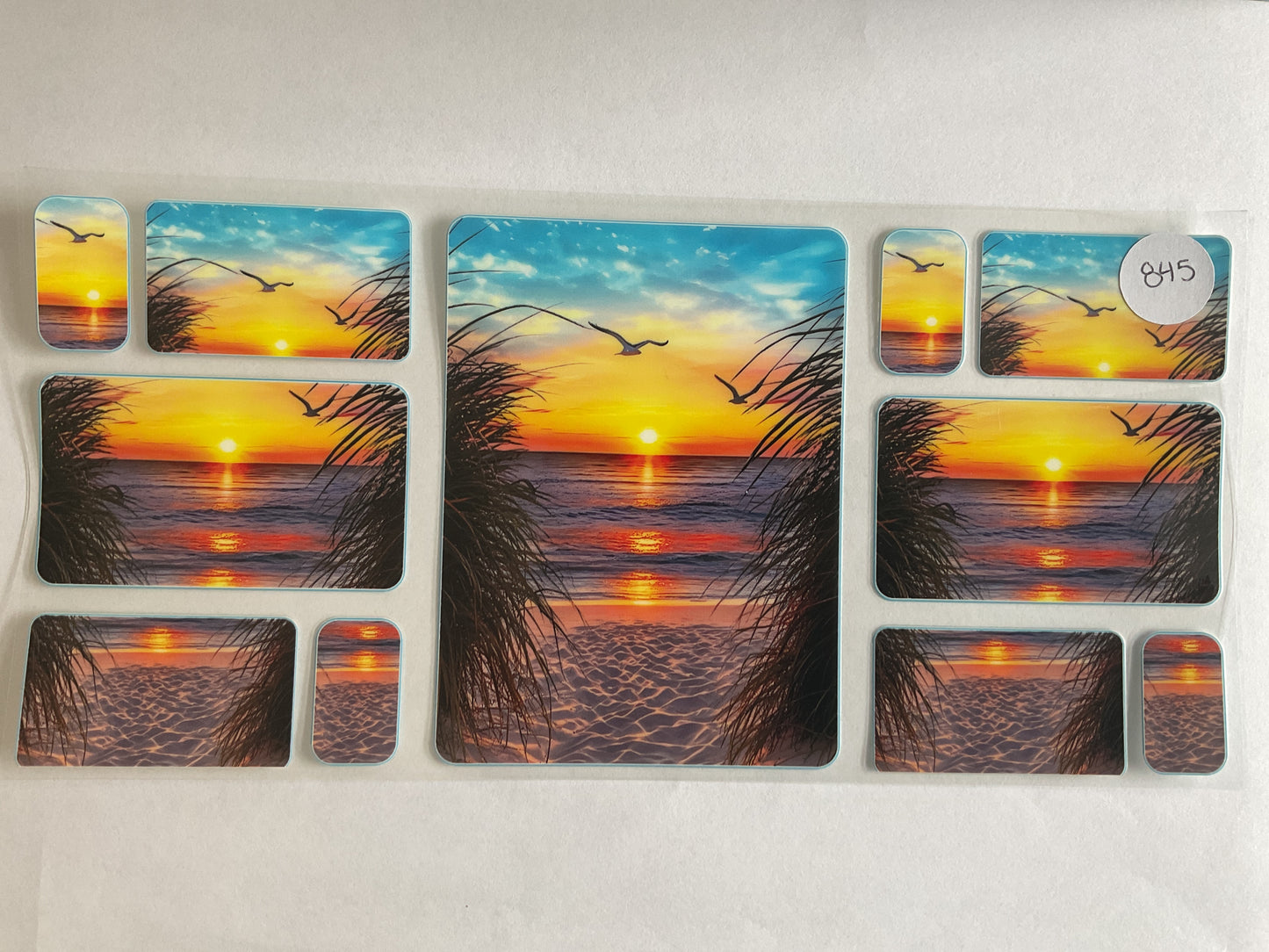 #845 - Sunset Ocean - UV DTF