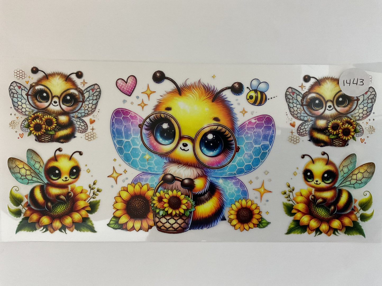 #1443 - Bees with Glasses - UV DTF