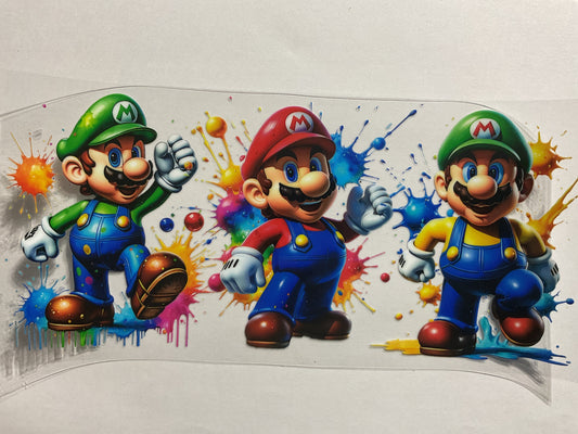 Game Mario x 3 - UV DTF Tumbler Wrap