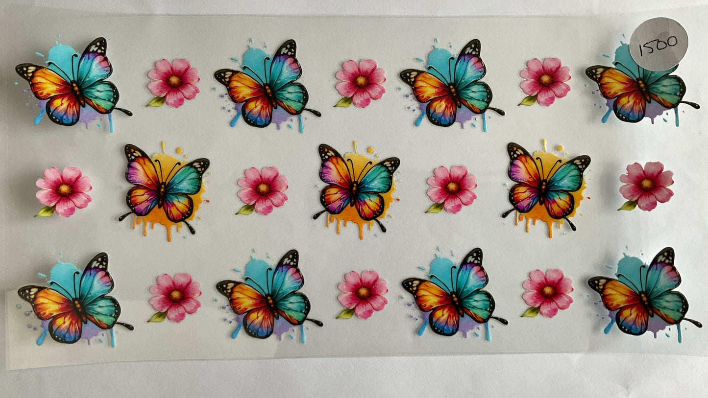 #1500 - Butterflies & Flowers - UV DTF