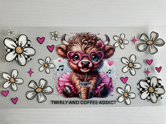 Twirly Coffee Addict Cow