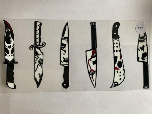 15H - Halloween Scary Guy Knives - UV DTF
