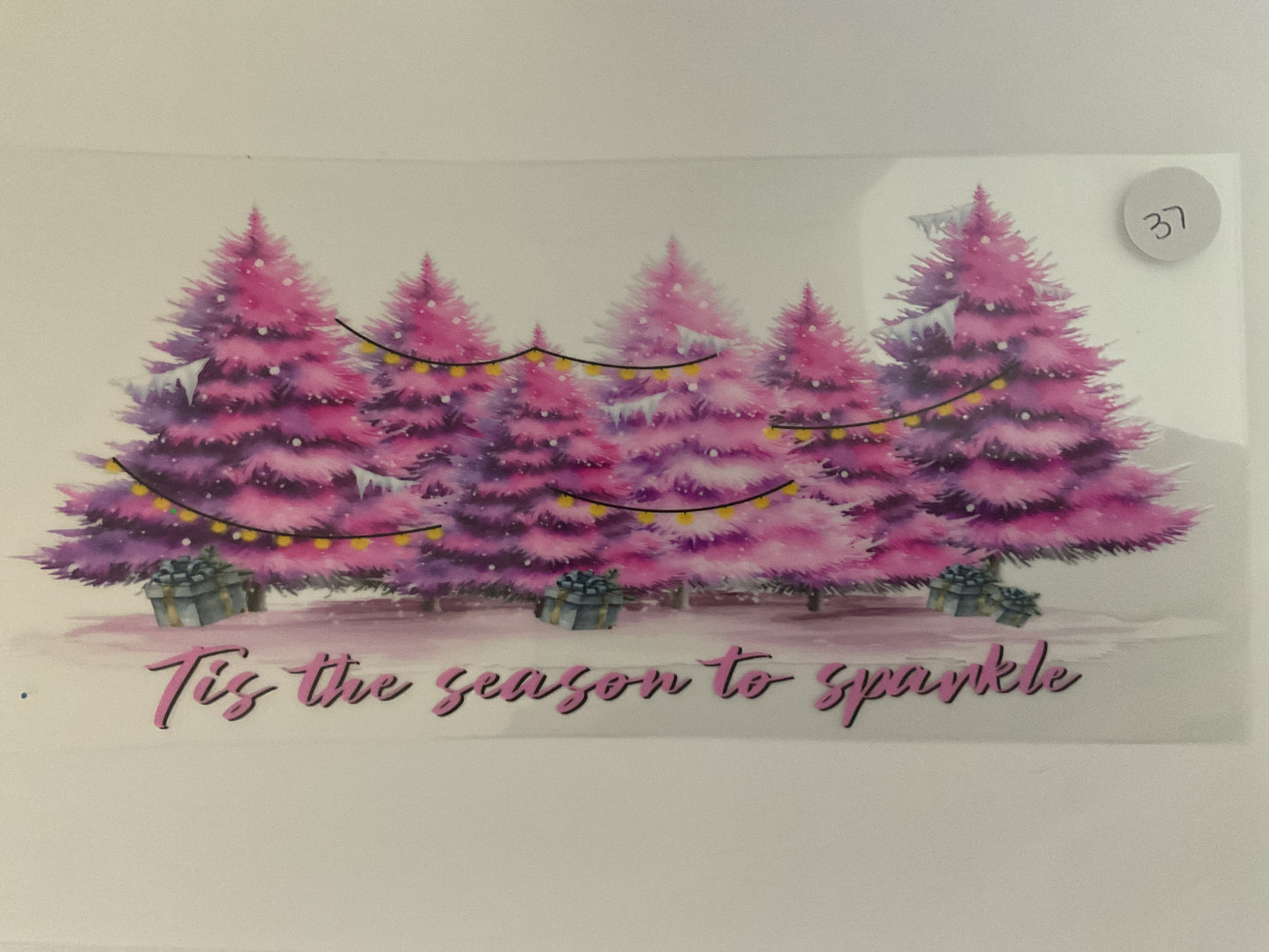 #37H - Pink Christmas Trees - UV DTF