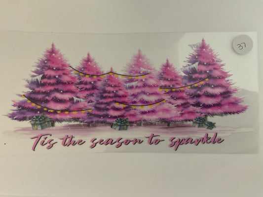 #43C - Pink Christmas Trees - UV DTF