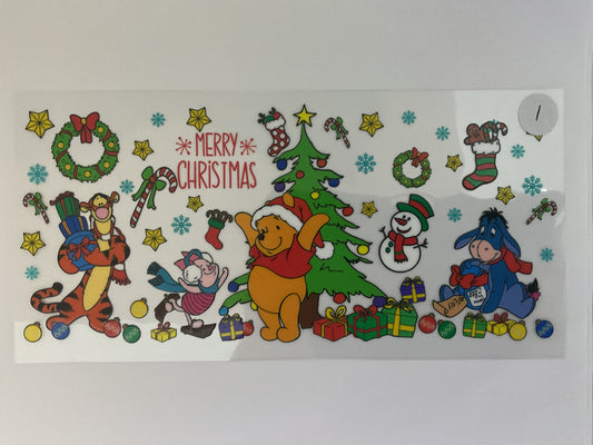 #1H - Bear Tiger Donkey Pig Christmas - UV DTF