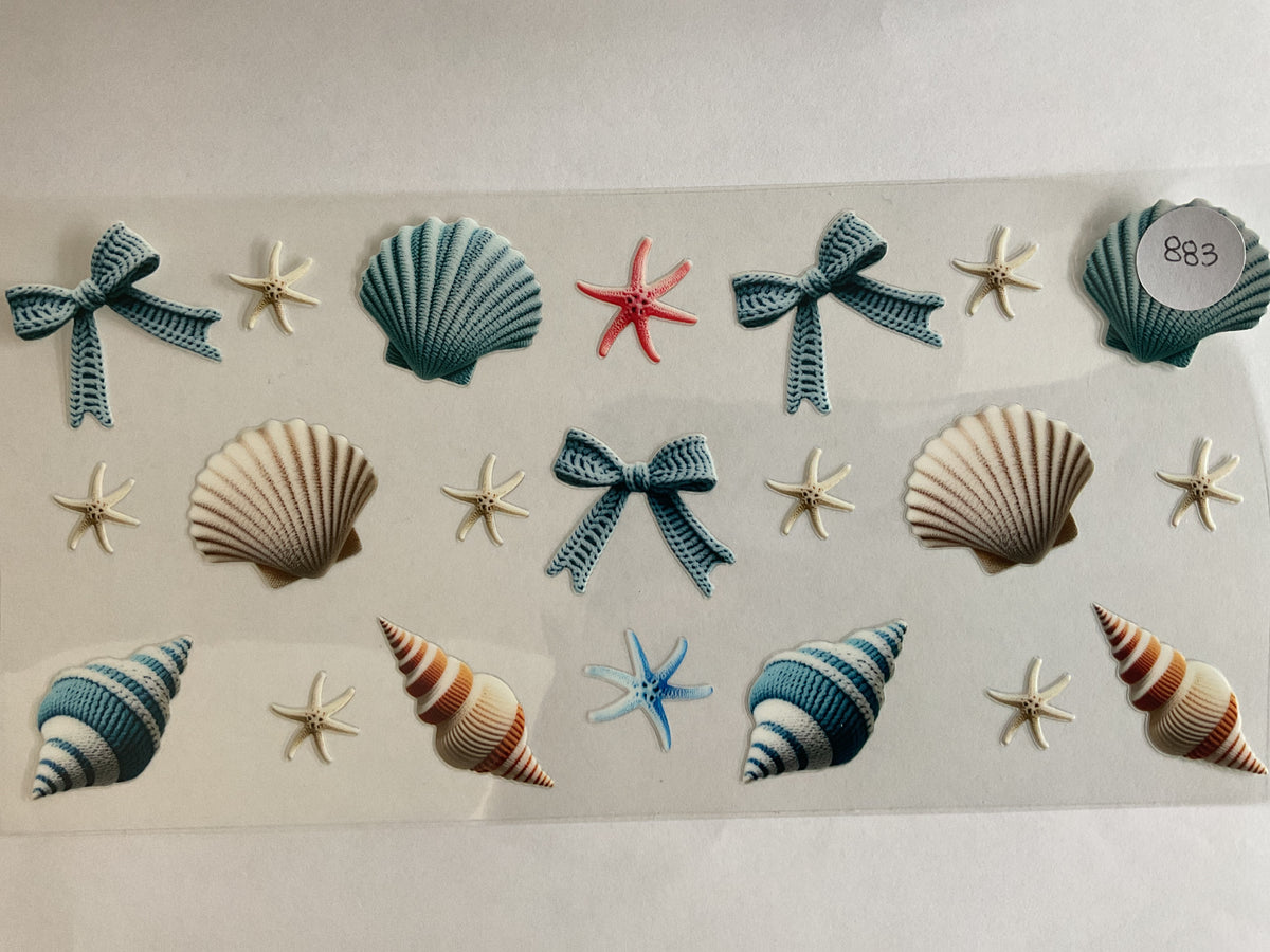 #883 - Shells and Bows - UV DTF