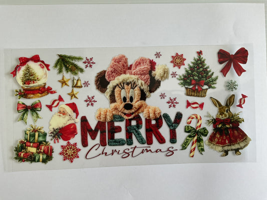 88C - Merry Christmas Girl Mouse - Tumbler Wrap