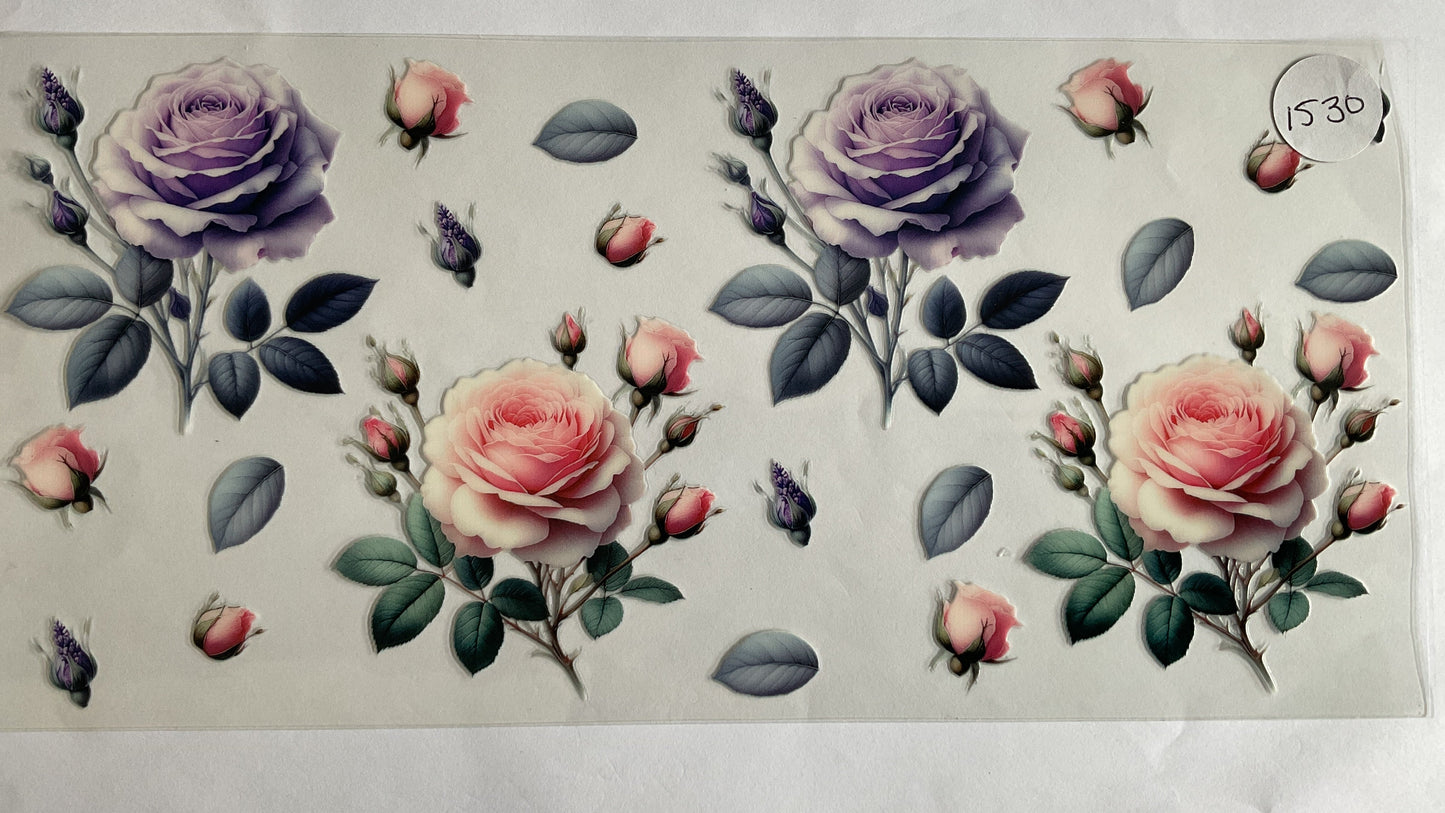 #1530 - Purple Pink Roses - UV DTF